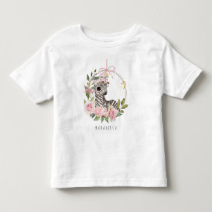 *~* Baby Zebra Floral Swing Jungle Girl Toddler T-shirt