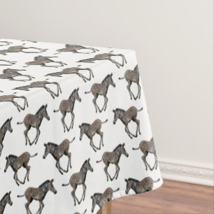 Baby Zebra Frenzy Tablecloth (White)