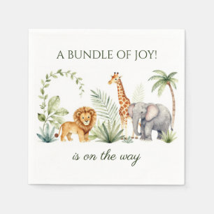 Baby Zebra Giraffe and Tiger Napkin