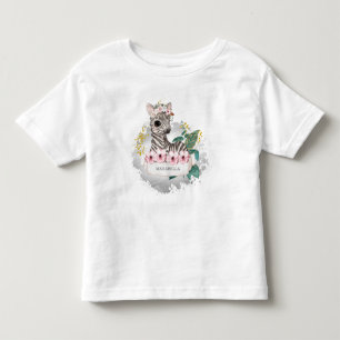 *~* Baby Zebra Name Flowers Jungle Sweet Girl Toddler T-shirt