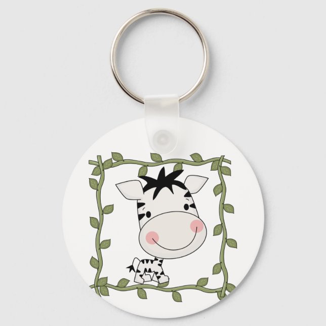 Baby Zebra T-shirts and Gifts Keychain (Front)