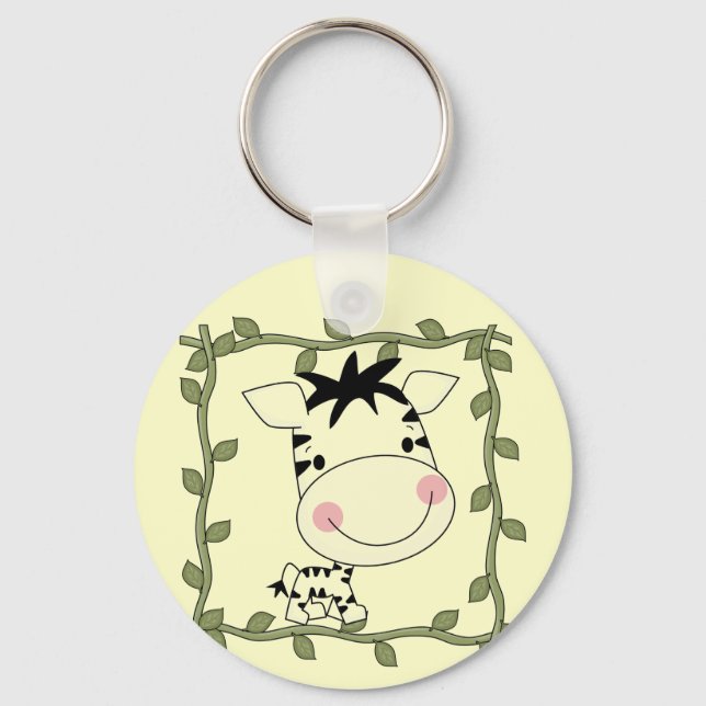 Baby Zebra T-shirts and Gifts Keychain (Front)