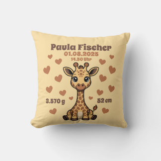 Babycushions for birth - giraffe - personalizable throw pillow