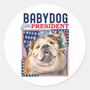 Babydog For President Senator Jim Justice English  Classic Round Sticker