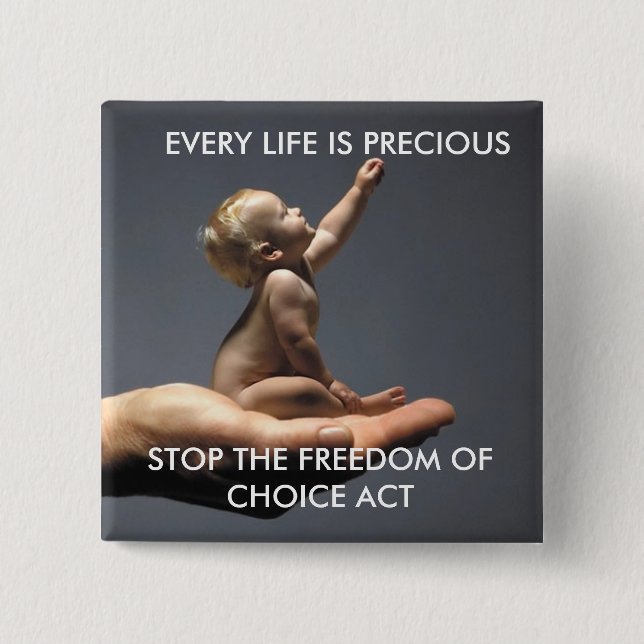 BabyinHand BUTTON, STOP FOCA 2 Inch Square Button (Front)