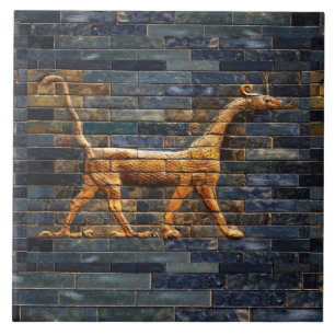 BABYLONIAN SNAKE DRAGONS Antique Assyrian Art Tile