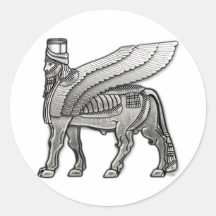 Babylonian Winged Bull Lamassu Classic Round Sticker