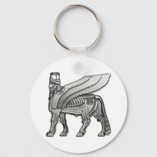 Babylonian Winged Bull Lamassu Keychain