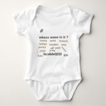 BabyOne Piece Bodysuit with *Unisex Names on front