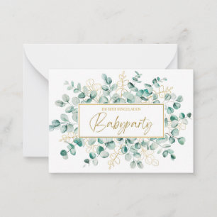 Babyparty Einladung – Eukalyptus Grün Baby Shower Card