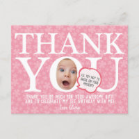 babypink flower funny custom birthday Thank you