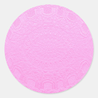 BabyPink Silken Silver Foil Embossed Classic Round Sticker