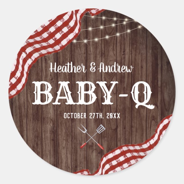 Babyq Backyard BBQ Couples Shower Favours Stickers (Front)