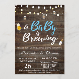 BabyQ BBQ Baby Brewing Shower Invitation