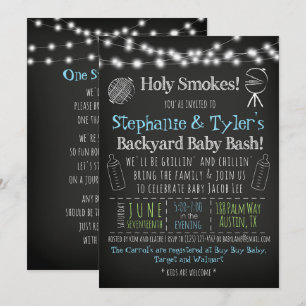 BabyQ BBQ Baby Shower Invitation and Book Card