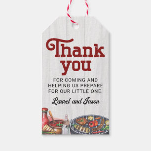 BabyQ BBQ Rustic Baby Shower Thank You Favour Gift Tags