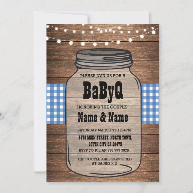 BaByQ C'est un Invitation de contrôle bleu Baby sh (Devant)