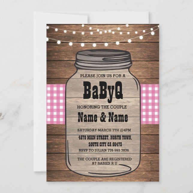 BaByQ C'est une Invitation de chèques Baby showers (Devant)