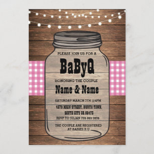 BaByQ It's A Girl Baby Shower Pink Check Invite