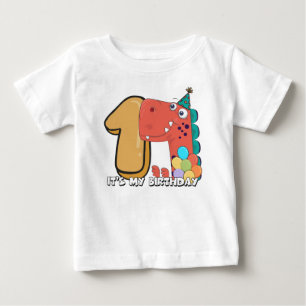 Baby's 1st Birthday Dinosaur Baby T-Shirt