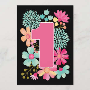 Baby's 1st Birthday Number 1 Party Custom Invite