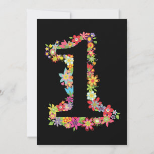 Baby's 1st Birthday Number 1 Party Custom Invite