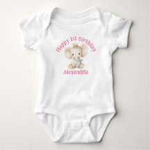 Baby's 1st birthday personalized princess elephant