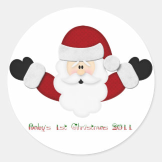 Babys 1st Christmas 2011 Classic Round Sticker