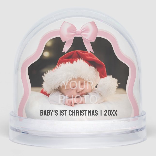 Baby's 1st Christmas Bow Snow Globe - Pink (Avant)