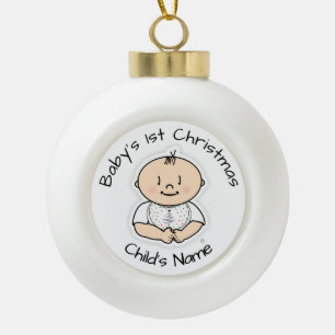 Baby's 1st Christmas Boy Ornament - Customizable