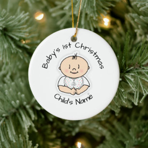 Baby's 1st Christmas Boy Ornament - Customizable