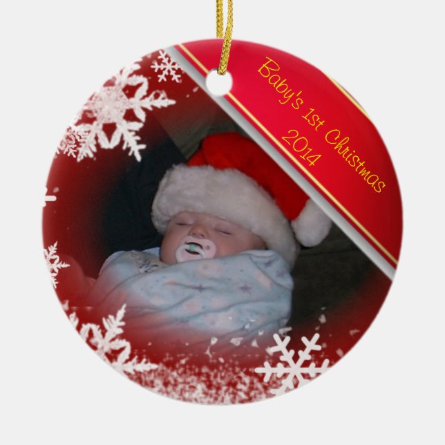 Baby's 1st Christmas Ceramic Ornament (Front)