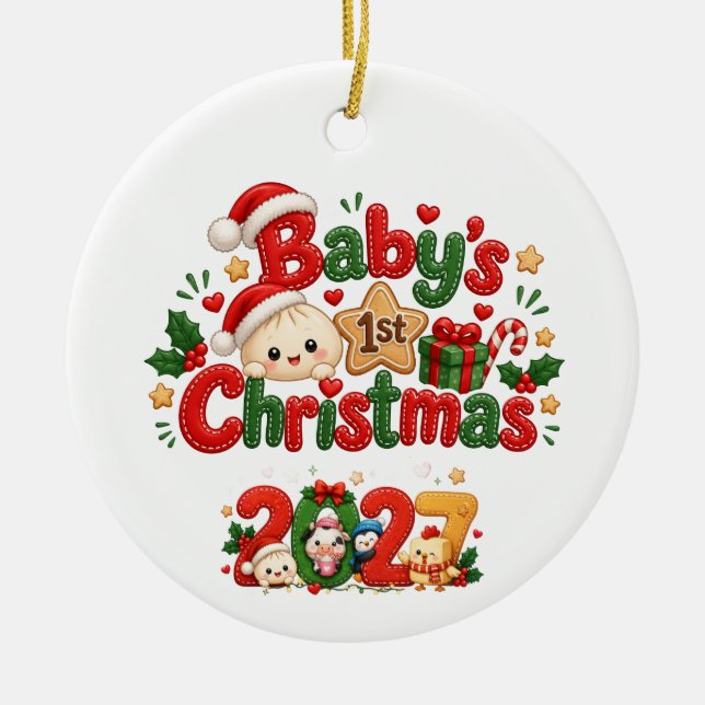 Baby's 1st Christmas Ceramic Ornament (Front)