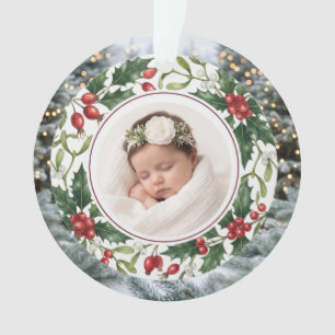 Baby's 1st Christmas Classic Floral Bauble Ornament