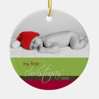 Baby's 1st Christmas Custom Ornament (green)