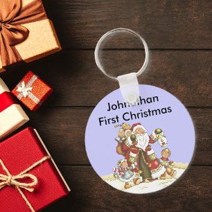 Baby's 1st Christmas Cute Santa Kids Keychain