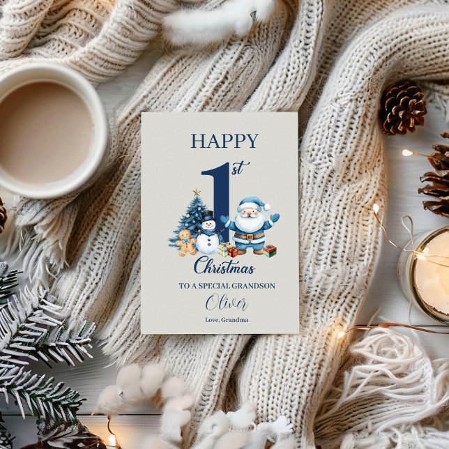 Baby's 1st Christmas Personalised First Christmas  Card (Creator Uploaded)