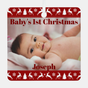 Baby's 1st Christmas Personalized Metal Ornament