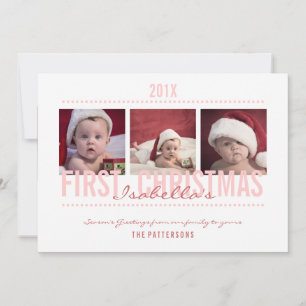 Baby's 1st Christmas Photo Card for Baby Girl