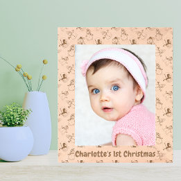 Baby's 1st Christmas Photo | Cute Snowman Pattern Etched Frames