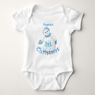 Baby's 1st Christmas Snowman Creeper Shirt