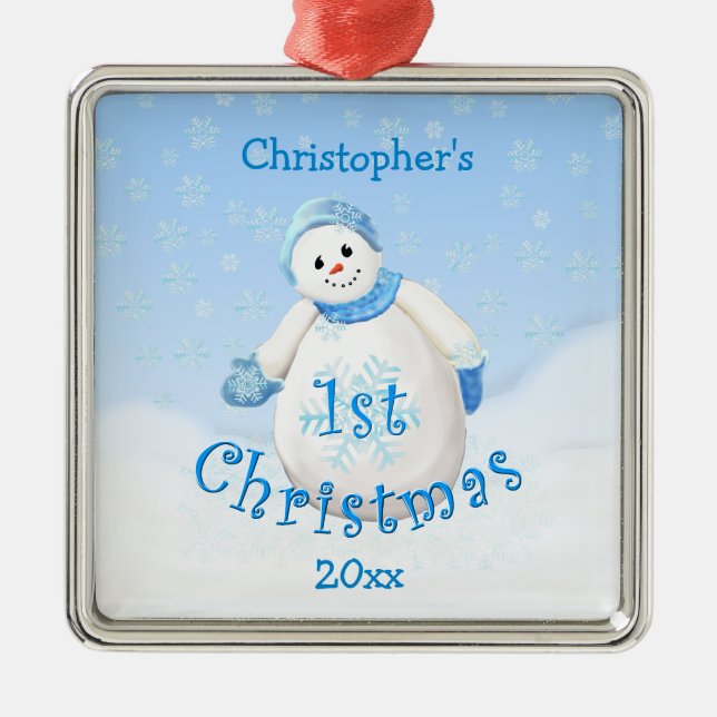 Baby's 1st Christmas Snowman Ornament (Front)