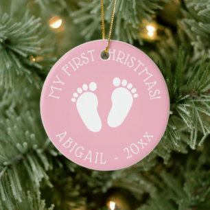 Baby's 1st Christmas tree cute footprints ornament