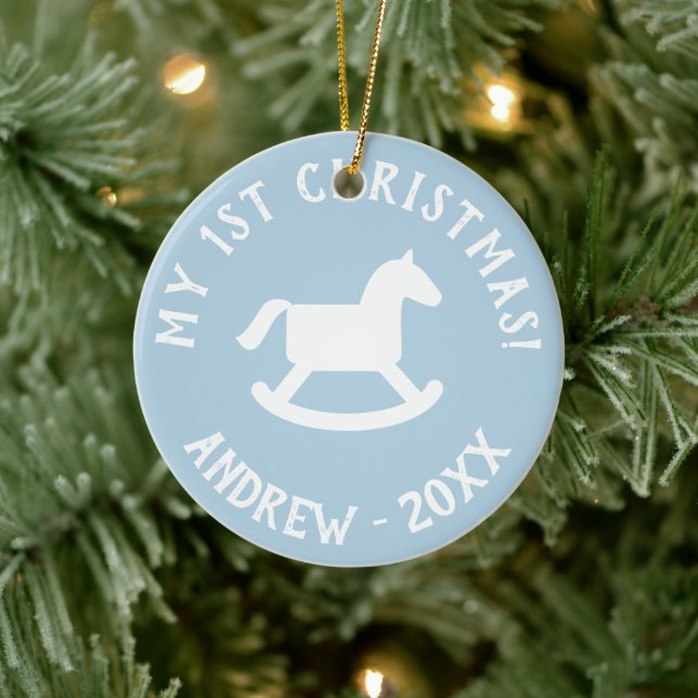 Baby's 1st Christmas tree rocking horse ornament (Tree)