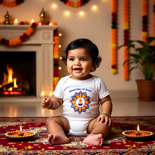 Baby's 1st Diwali with custom name Baby Bodysuit