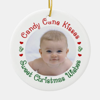 Baby's 1st First Christmas Holiday Photo Gift Ceramic Ornament
