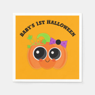 Babys 1st Halloween Little Pumpkin Napkin