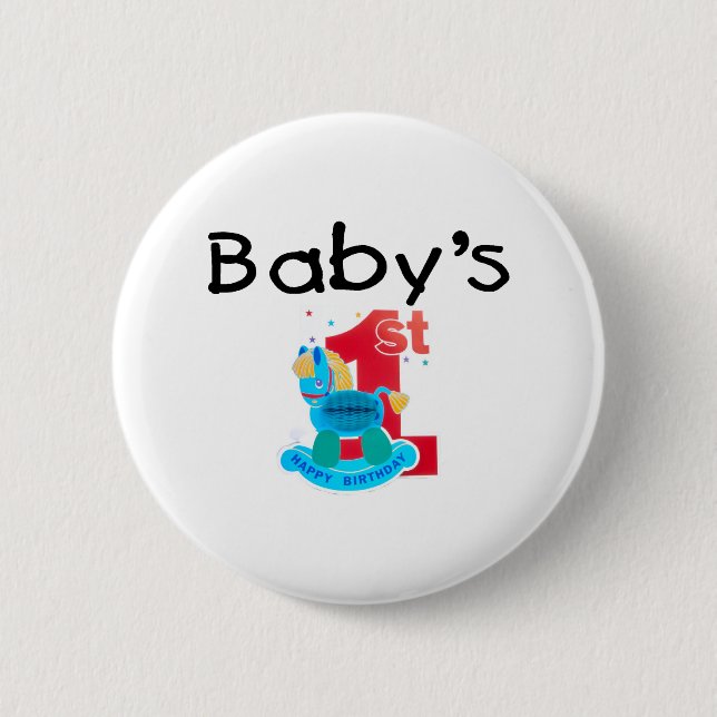 Baby's 1st Happy Birthday 2 Inch Round Button (Front)