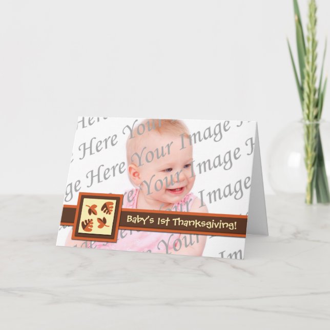 Baby's 1st Thanksgiving Photo Folded Greeting Card (Front)