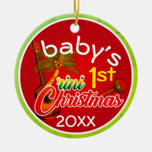 Baby's 1st Trini Christmas Ceramic Ornament